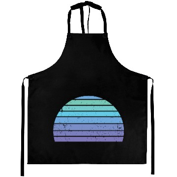 Discover Vintage Distressed Retro Sunset - Blue | Purple Aprons