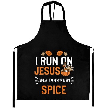 Discover I Run On Jesus And Pumpkin Spice Aprons