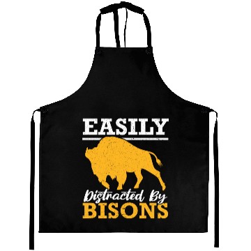 Discover Easily Distracted By Bisons Buffalo Whisperer Aprons