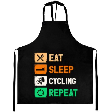 Discover Eat Sleep Cycling Repeat Funny Aprons Design