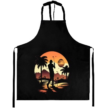 Discover Golf Course Family Trip Cool Golfer In Sunset Aprons