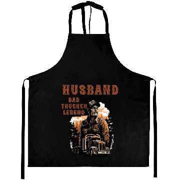 Discover Husband Dad Trucker Legend Aprons