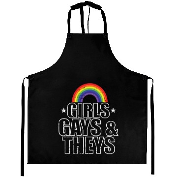 Discover Girls Gays and Theys LGBT colorful Pride Aprons