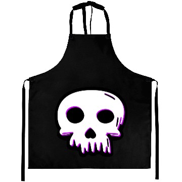 Discover 2D Vector Cartoony Synthwave Skull Aprons