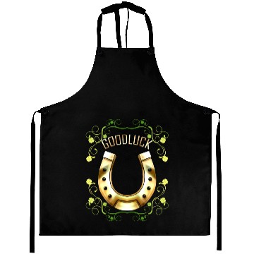 Discover Good Luck With A Golden Horseshoe For Irish St Aprons
