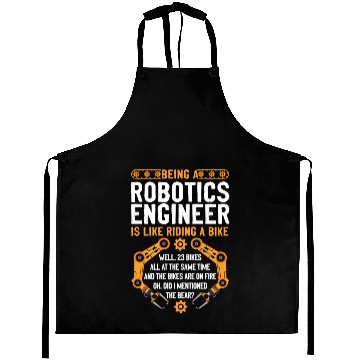 Discover Robot Robotics Engineer Vintage Aprons