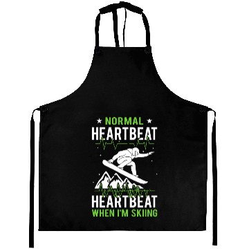 Discover Normal Heartbeat funny skiing Aprons design