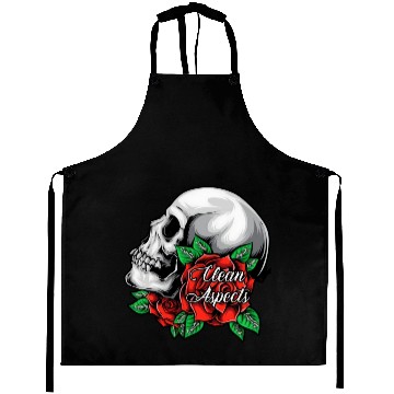 Discover CA SKULL AND ROSES Aprons