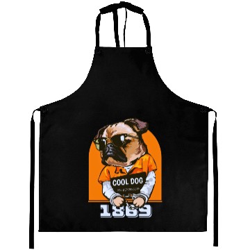 Discover Black Orange Cool Dog Aprons