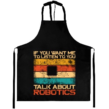 Discover Robot Robotics Engineer Retro Aprons