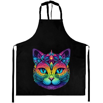 Discover Purple mandala cat Aprons