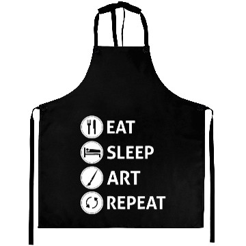 Discover Funny Eat Sleep Art Repeat Artist Creative Gift Aprons