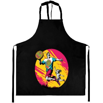 Discover Ultimate Frisbee Retirement Appreciation Pop Art Aprons