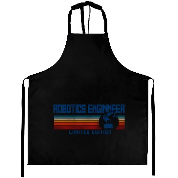 Discover Robot Robotics Engineer Retro Aprons