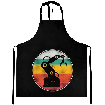 Discover Robot Robotics Engineer Retro Aprons