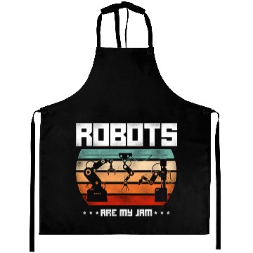 Discover Robot Robotics Engineer Retro Aprons