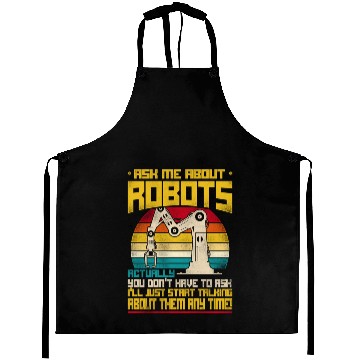 Discover Robot Robotics Engineer Retro Aprons