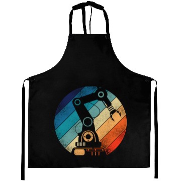 Discover Robot Robotics Engineer Retro Aprons