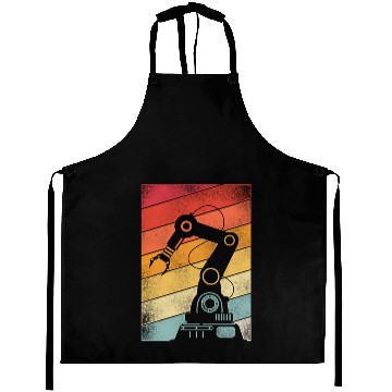 Discover Robot Robotics Engineer Retro Aprons