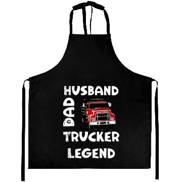 Discover Husband Dad Trucker Legend Aprons