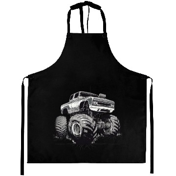 Discover Monster Truck Vintage Aprons