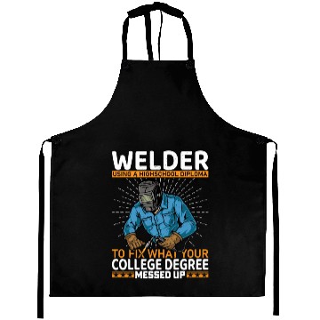 Discover Welder using a high school Aprons