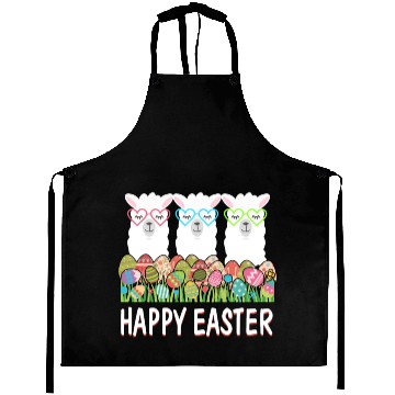 Discover Happy Easter Eggs Easter Llama Alpaca Bunny Aprons