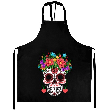 Discover Hearts Sugar Bone Muertos Halloween Valentines Aprons