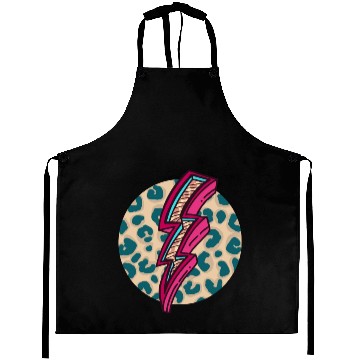 Discover Cheetah Print Lightning Bolt Aprons