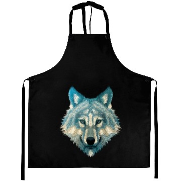 Discover Wolf Face Gray Wolf Fearless Warrior Wild Animal Aprons