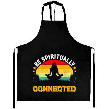 Discover Be spiritually connected yoga Vintage Aprons