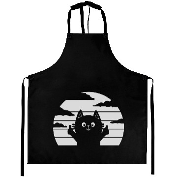 Discover Funny cat middle finger Aprons