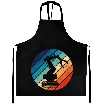 Discover Robot Robotics Engineer Retro Aprons