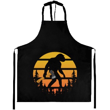 Discover Retro Sasquatch Axe Throwing For Axe Thrower Aprons