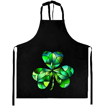 Discover Green Gradation Stained Glass Irish Clover Aprons