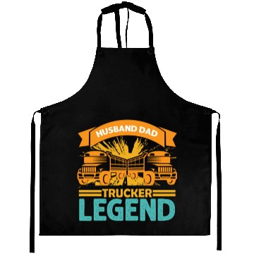 Discover Husband Dad Trucker Legend Aprons