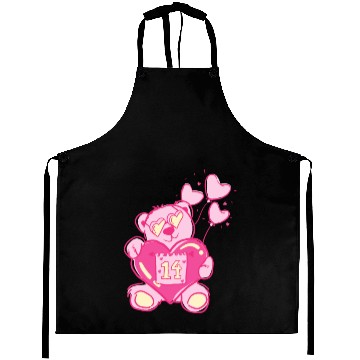 Discover Teddy bear valentine with balloons Aprons