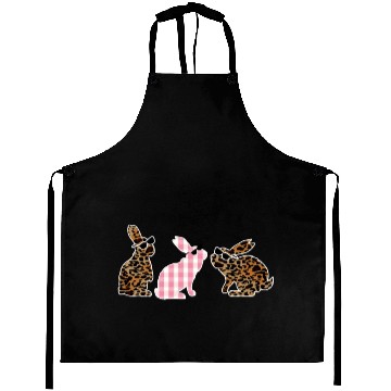 Discover Cute Leopard Plaid Bunny Sunglasses Easter Day Aprons