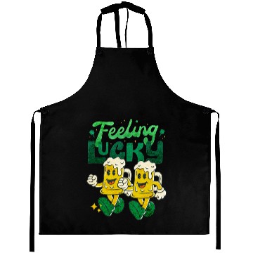 Discover St Patrick's Day Feeling Lucky Retro Vintage Beer Aprons