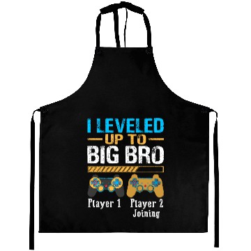 Discover I leveled Up To Big Bro Gamer New Brother Aprons