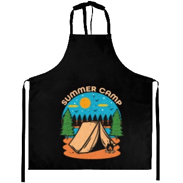 Discover Happy Summer Camp Camping Lover FunnyT-Aprons
