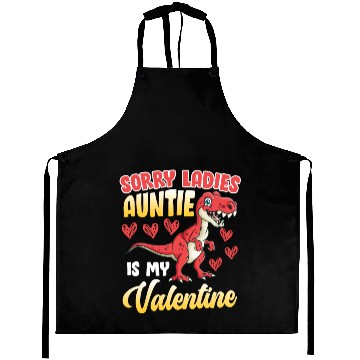 Discover Auntie Saurus is my valentine Valentine's Day Aprons