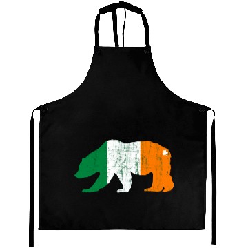 Discover St Patricks Day Irish Flag Grizzly Bear Aprons
