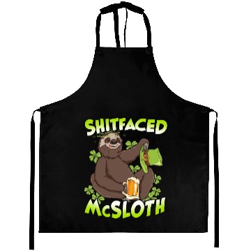 Discover St Patricks Day Sloth Shitfaced McSloth Drinking Aprons