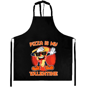 Discover Pizza is my valentine love Valentine's Day Aprons