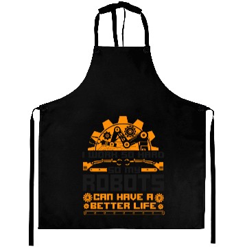 Discover Robot Robotics Engineer Vintage I Aprons