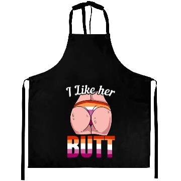 Discover I Like Her Butt Lesbian LGBT Pride Lesbian Rainbow Aprons