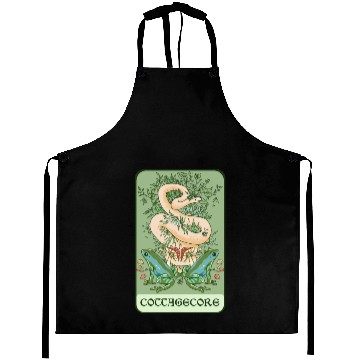 Discover Tarot Card Goblincore Snake Cottagecore Frog Aesth Aprons