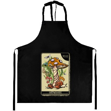 Discover Tarot Card Mushroom Frog Boho Cottagecore Aestheti Aprons