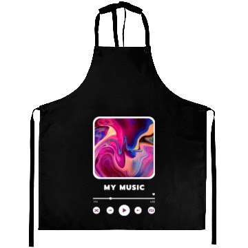 Discover Purple Framed Music Player Themed style Aprons